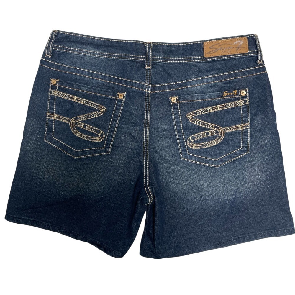 Seven7 Western Pocket Stretch Denim 5" Inseam Shorts Women's 12